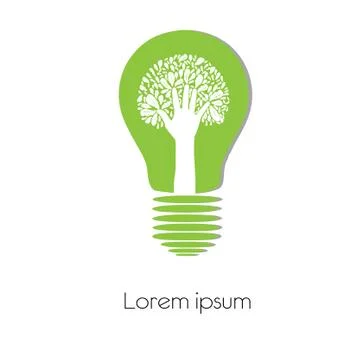 Concept  tree in light bulb symbol of renewable energy Stock Illustration