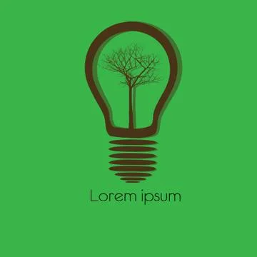 Concept  tree in light bulb symbol of renewable energy Stock Illustration