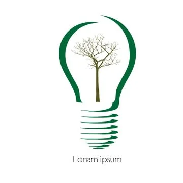 Concept  tree in light bulb symbol of renewable energy Stock Illustration