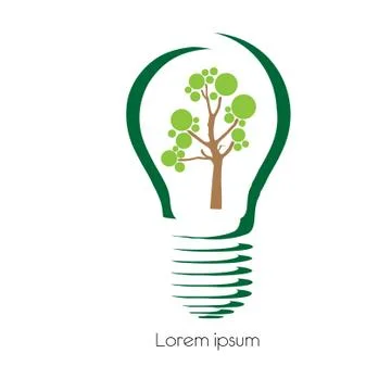 Concept  tree in light bulb symbol of renewable energy Stock Illustration