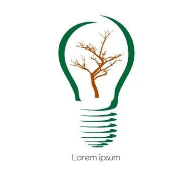 Concept  tree in light bulb symbol of renewable energy Stock Illustration