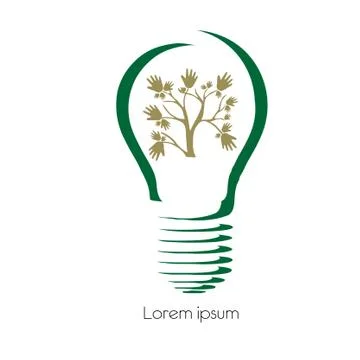 Concept  tree in light bulb symbol of renewable energy Illustrazione stock