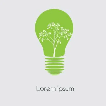 Concept  tree in light bulb symbol of renewable energy Stock Illustration