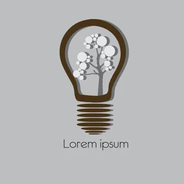 Concept  tree in light bulb symbol of renewable energy Stock Illustration