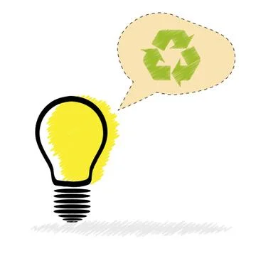 Concept tree in light bulb symbol of renewable energy Illustrazione stock