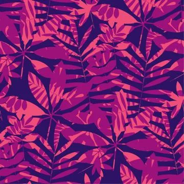 Concept tropical leaves seamless pattern. Stock Illustration