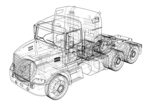 Concept truck. Vector rendering of 3d Illustrazione stock