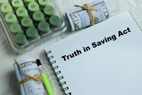Concept of truth in saving act write on book isolated on Wooden Table. Foto stock