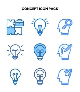 Concept Two Colour Bundle Icons Pack Illustrazione stock