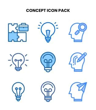 Concept Two Colour Bundle Icons Pack Stock Illustration