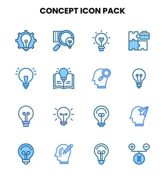 Concept Two Colour Graphics Icons Pack Stock Illustration