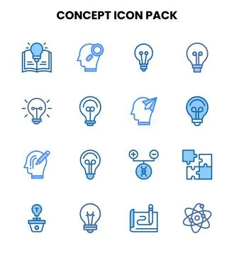 Concept Two Colour Scalable Icons Pack Stock-Illustration