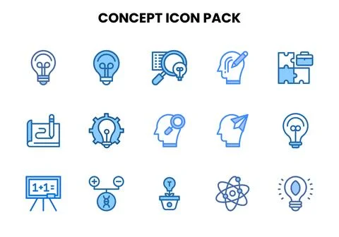 Concept Two Colour Scalable Icons Pack Stock-Illustration