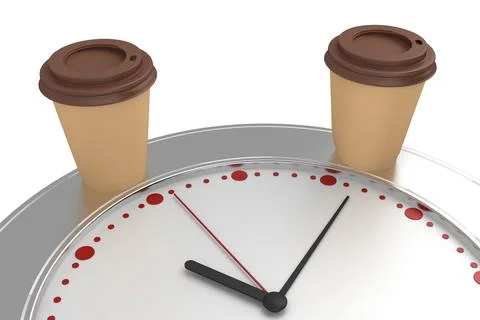 Concept two cup of coffee on the dial Stock Illustration