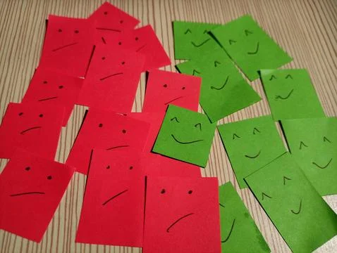 The concept of two expressions of sticky note Stock Photos