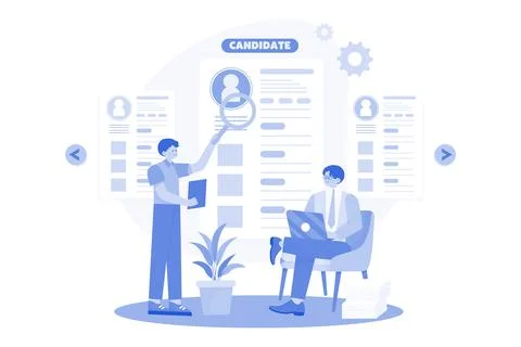 Concept Two Guys Are Choosing A Candidate Stock Illustration