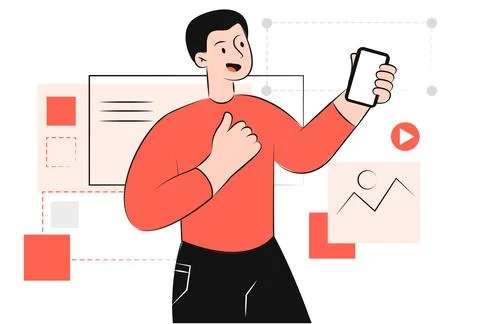 Concept of ui ux design Stock Illustration