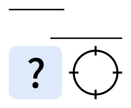 Concept of Uncertainty and Focus with Question Mark and Crosshair Target 库存插图