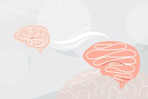 Concept understand, explanation mind background. Vector illustration of two Illustrazione stock