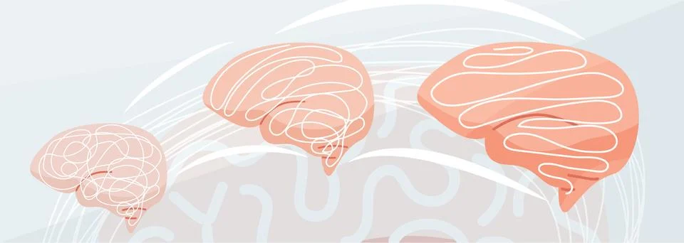 Concept understand, explanation mind background. Vector illustration of two Stock Illustration