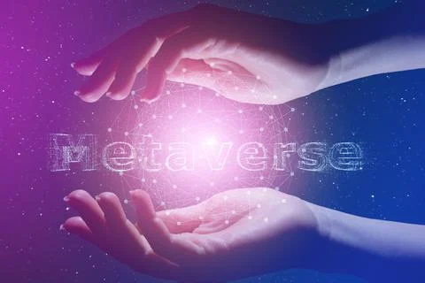 The concept of the unity of people and technology, an open path to the virtua Stock Photos