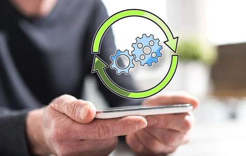 Concept of update Stock Photos