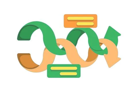 Concept of ups and downs, business profits and losses. Stock-Illustration