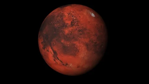 Concept-UR1 View of the Realistic Planet Mars Stock Footage