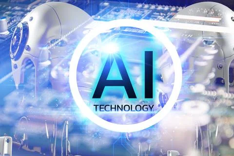 Concept of using AI and artificial intelligence technology Illustrazione stock