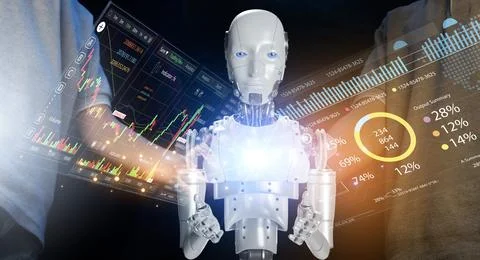 The concept of using AI systems to analyze and process complex data Stock Photos