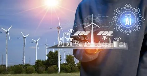 The concept of using AI systems in smart home and smart industry systems, I.. Stock Photos