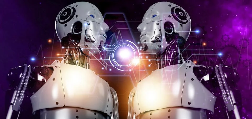 The concept of using artificial intelligence to control the system, artific.. Stock Photos