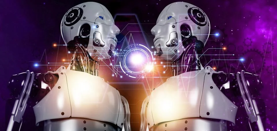 The concept of using artificial intelligence to control the system, artific.. Stock Photos