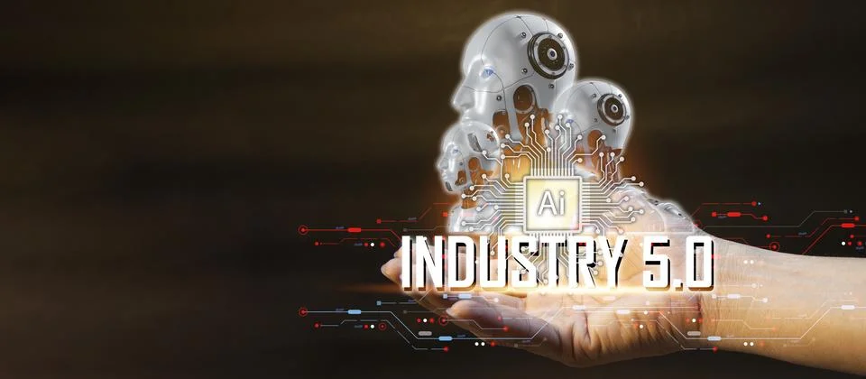 The concept of using artificial intelligence to control the system, industr.. Fotos de archivo