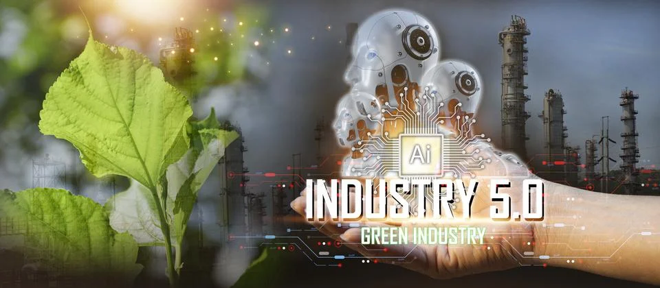 The concept of using artificial intelligence to control the system Industry.. Foto stock