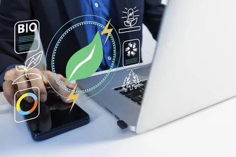 The concept of using biotechnological technology to control the ecosystem a.. Stock Photos