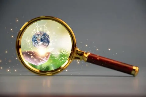 Concept of using clean energy that is environmentally friendly, wind energy.. Stock Photos