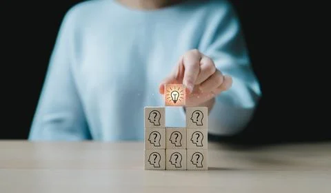 The concept of using creative thinking to help solve problem. Stock Photos