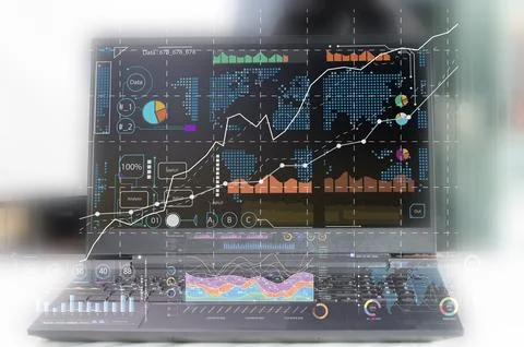 The concept of using data analysis systems with artificial intelligence Stock Photos