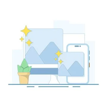 Concept of using filters Stock Illustration
