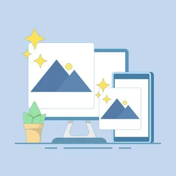 Concept of using filters Stock Illustration