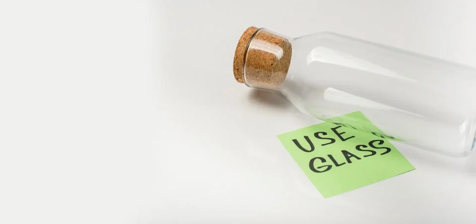 The concept of using glass, zero waste, eco-friendly lifestyle. Stock Photos
