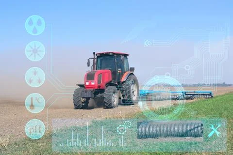 The concept of using modern technologies and artificial intelligence in agric Stock Photos