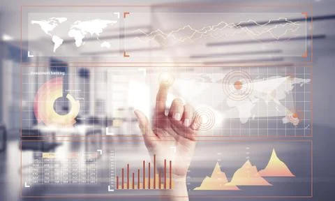 Concept of using modern technologies for business globalization Stock Photos