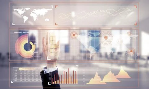 Concept of using modern technologies for business globalization Stock Photos