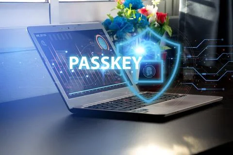 Concept of using Passkey instead of a code set for maximum security Biometr.. Stock Photos