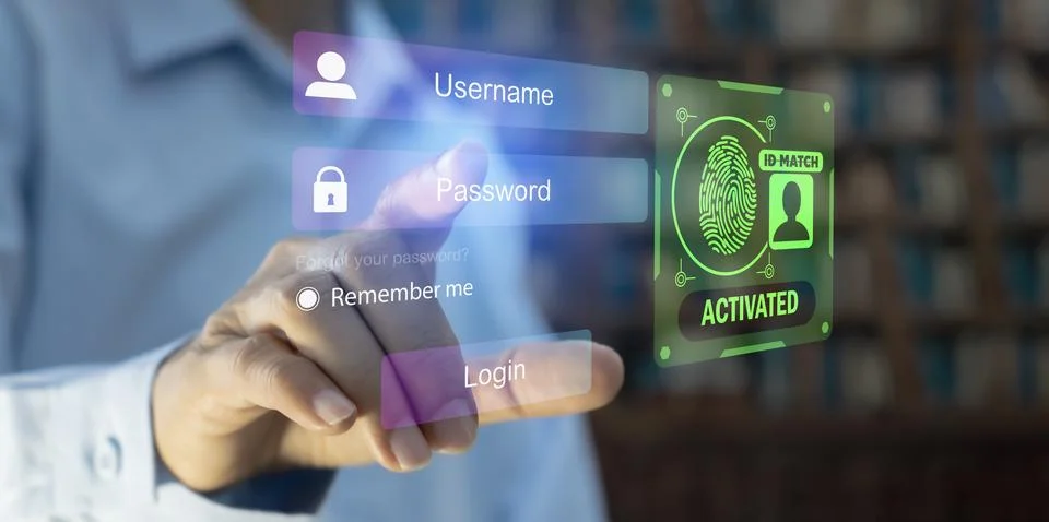 Concept of using Passkey instead of a code set for maximum security Biometr.. Stock Photos