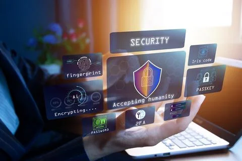 The concept of using Passkey instead of a code set for maximum security, bi.. Stock Photos