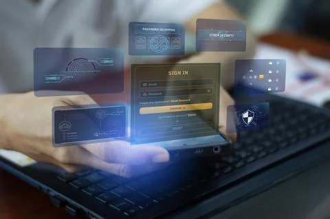 The concept of using Passkey instead of a code set for maximum security Bio.. Stock Photos