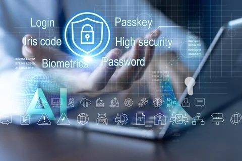 Concept of using Passkey password instead of a code set for maximum securit.. Stock Photos